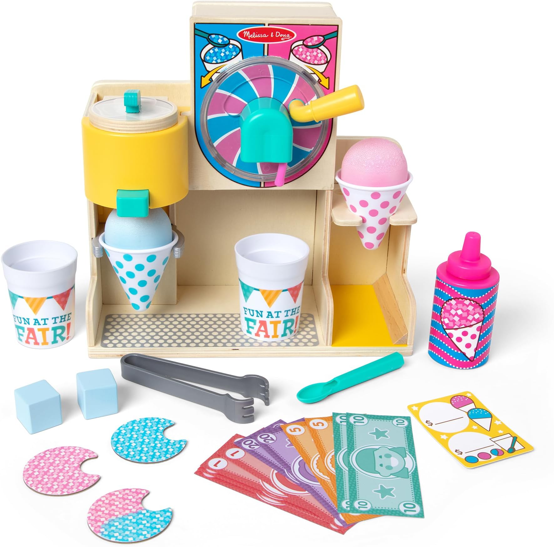 Fun at The Fair! Wooden Snow-Cone and Slushie Play Food Set - FSC Certified