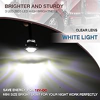 Vista 5 de TMH Paquete de 20 luces LEDES de advertencia, de 3/4 pulgadas, con soporte, color blanco. Luces LEDES de advertencia para remolque de camión