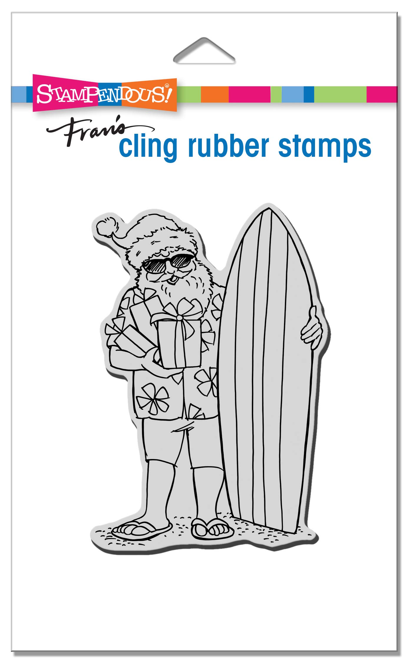 Stampendous Cling Stamp-Surfing Santa