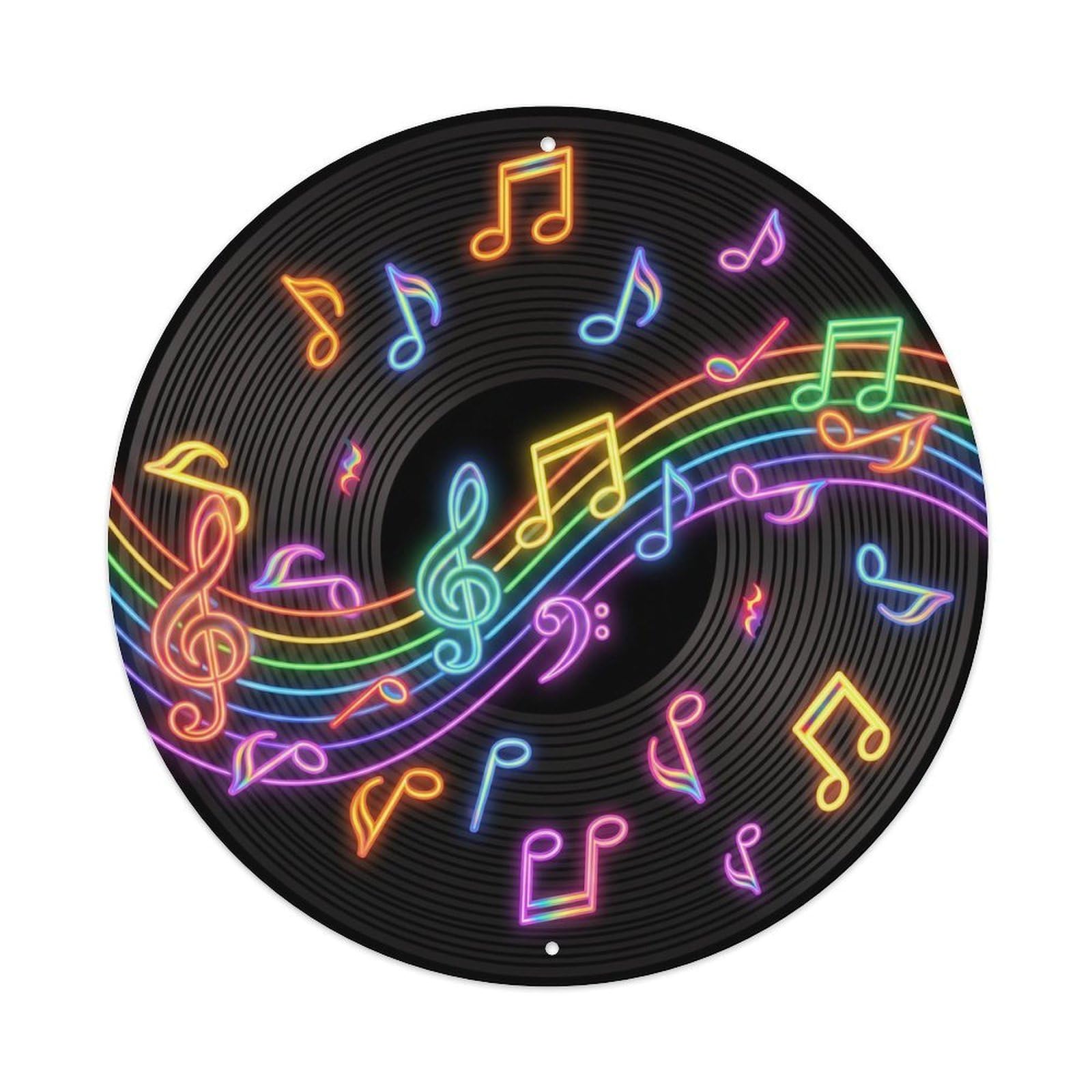 Colorful Music Vinyl Records Harmony Rainbow Peace Metal Tin Sign