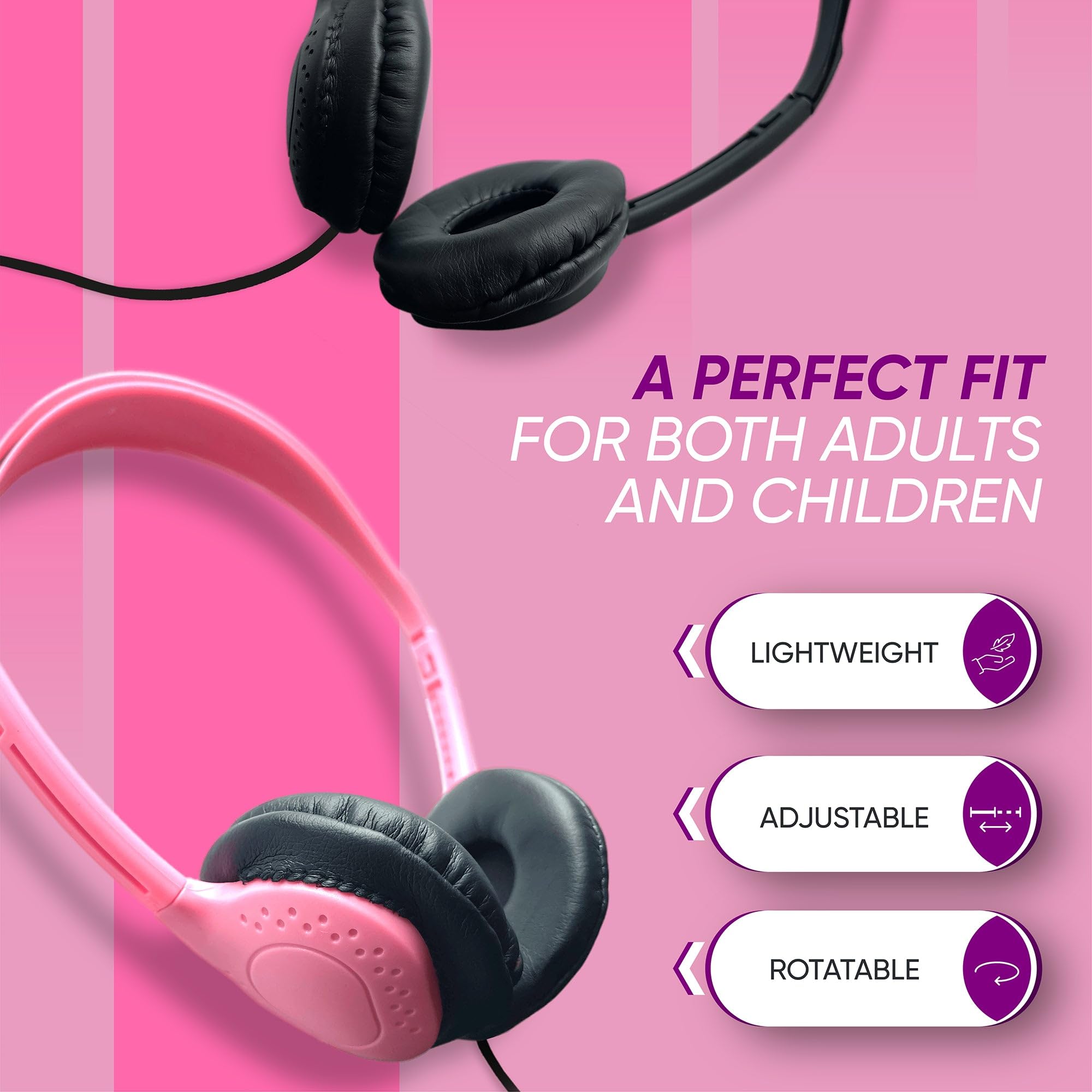 Hongzan Paquete De 100 Auriculares Para El Aula A Granel Para Niños Y Niñas, Al Por