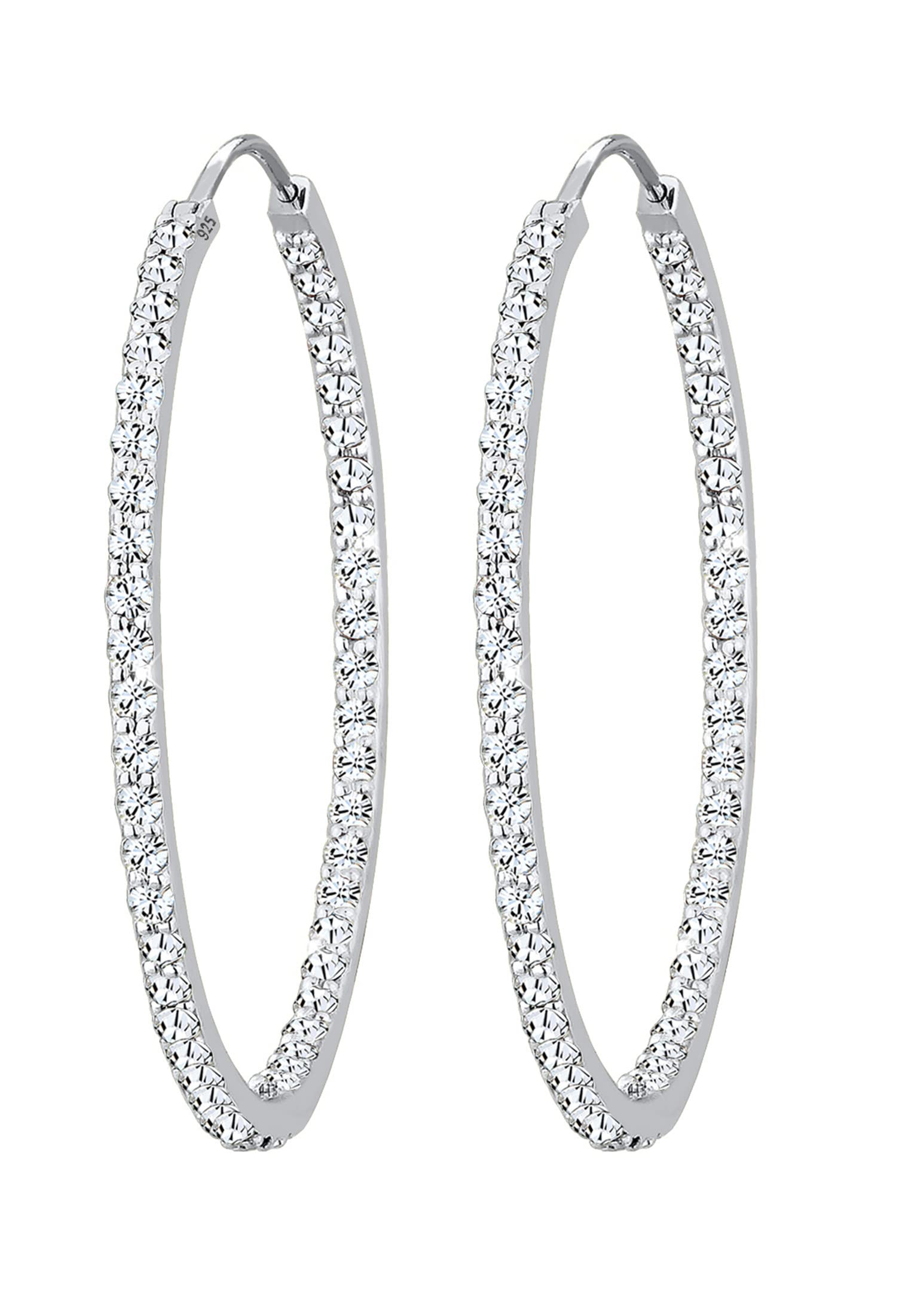 Elli Earrings Creoles Crystals 925 Sterling Silver