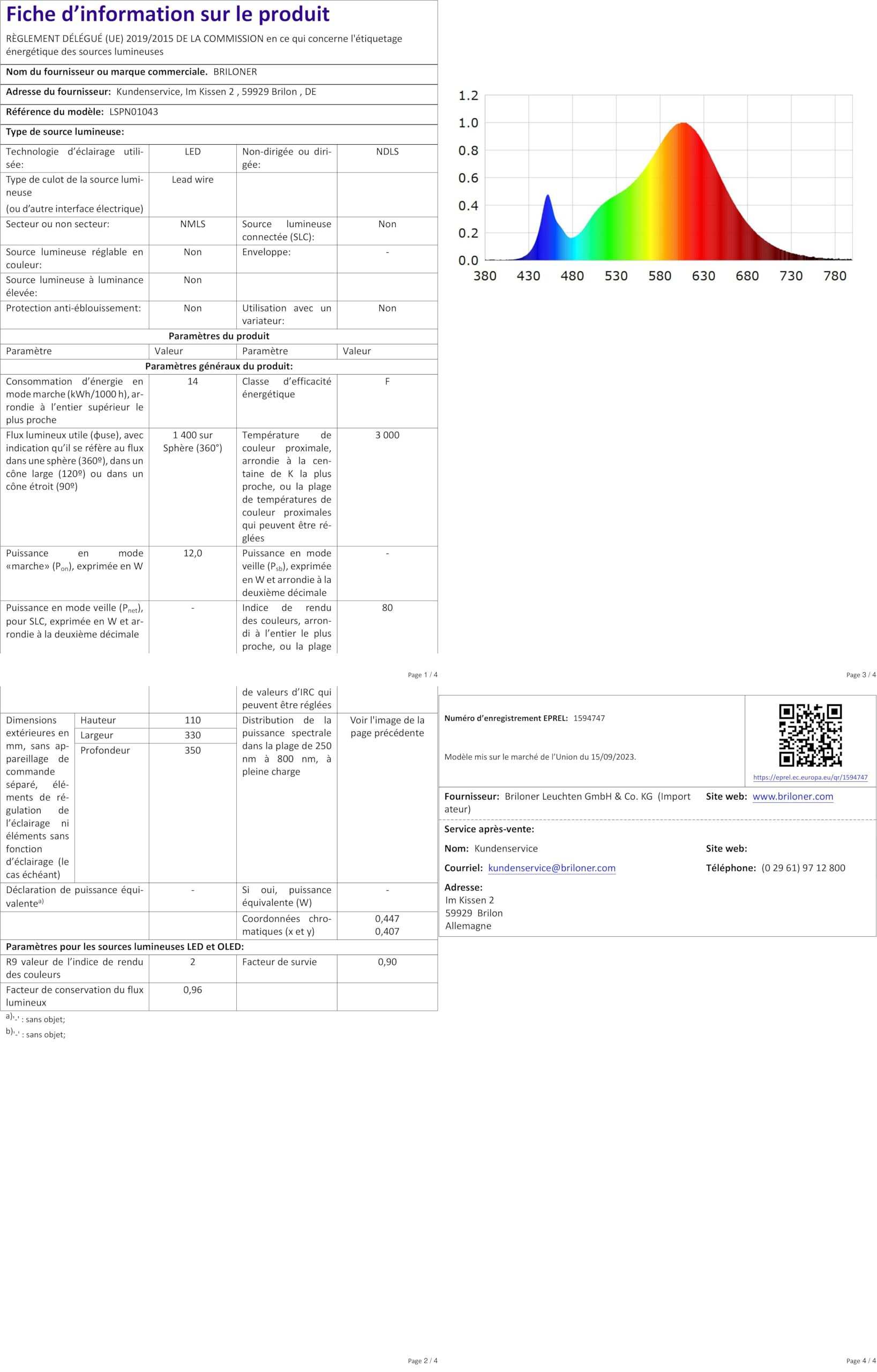 Plafonnier LED Salmi dimmable avec télécommande pour ajuster l'éclairage CCT - 12