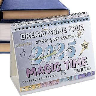 卓上カレンダー、スタンドカレンダー, ヴィンテージ 16 か月スタンディング デスク カレンダー, エレガントなシルバーのカラフルなマンスリーカレンダー本棚デスクトップナイトスタンド用の美しい家の装飾