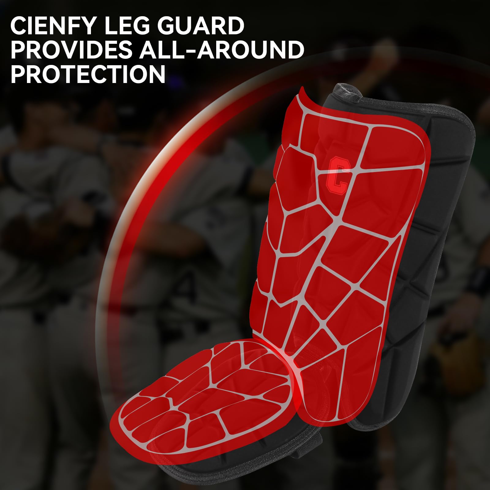 Cienfy Batter's - Protector de pierna de béisbol con correas ajustables, para jóvenes y adultos