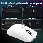 R1 SE+ Wireless Gaming Mouse, 18000 DPI, High-Precision PAW3395SE Sensor,55g Lightweight,Three Connection Modes Mouse, Programmable Ergonomic Mouse Suitable for Laptops/PC/Mac (White)