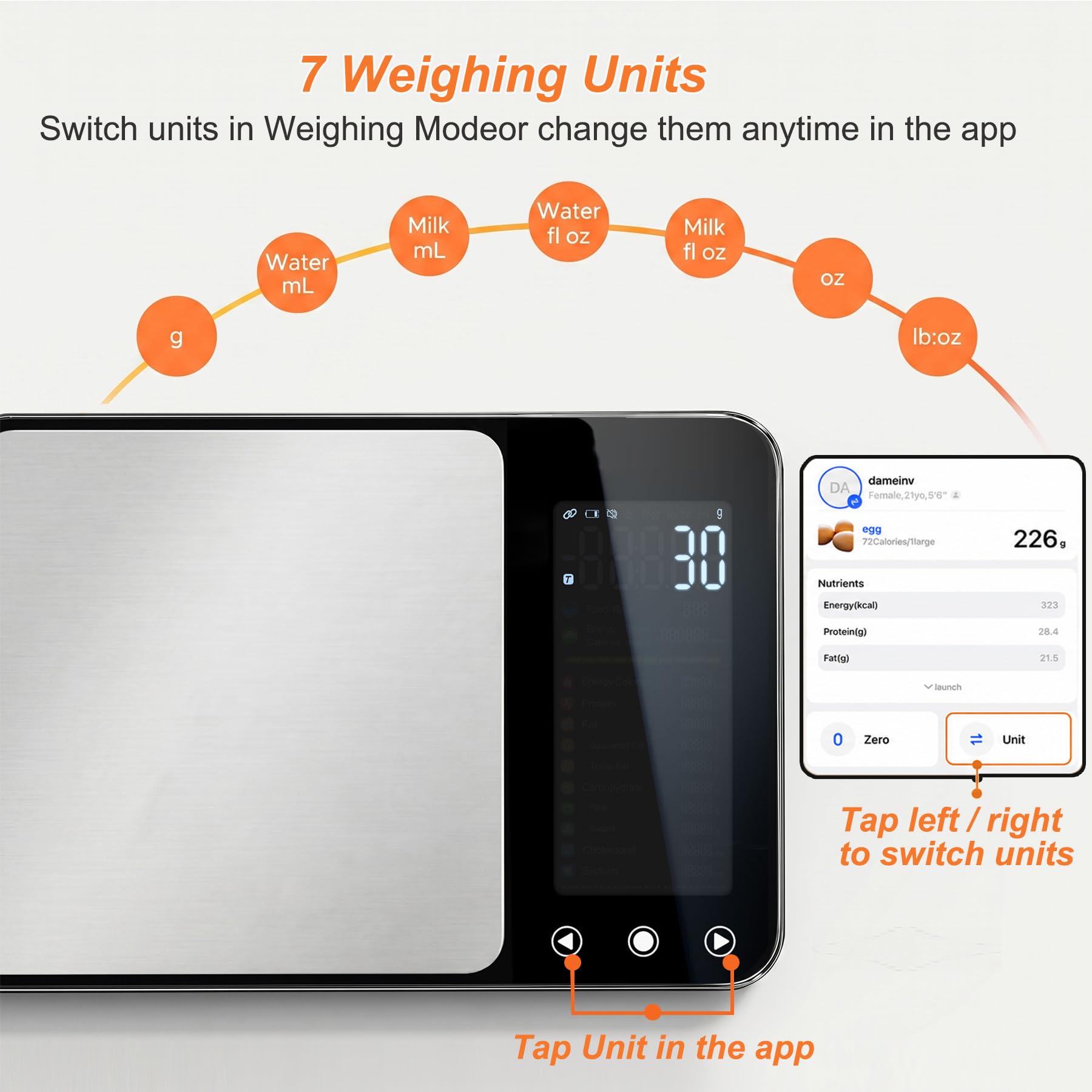 Smart Nutrition - Bilancia alimentare con app, display TFT, monitoraggio 28