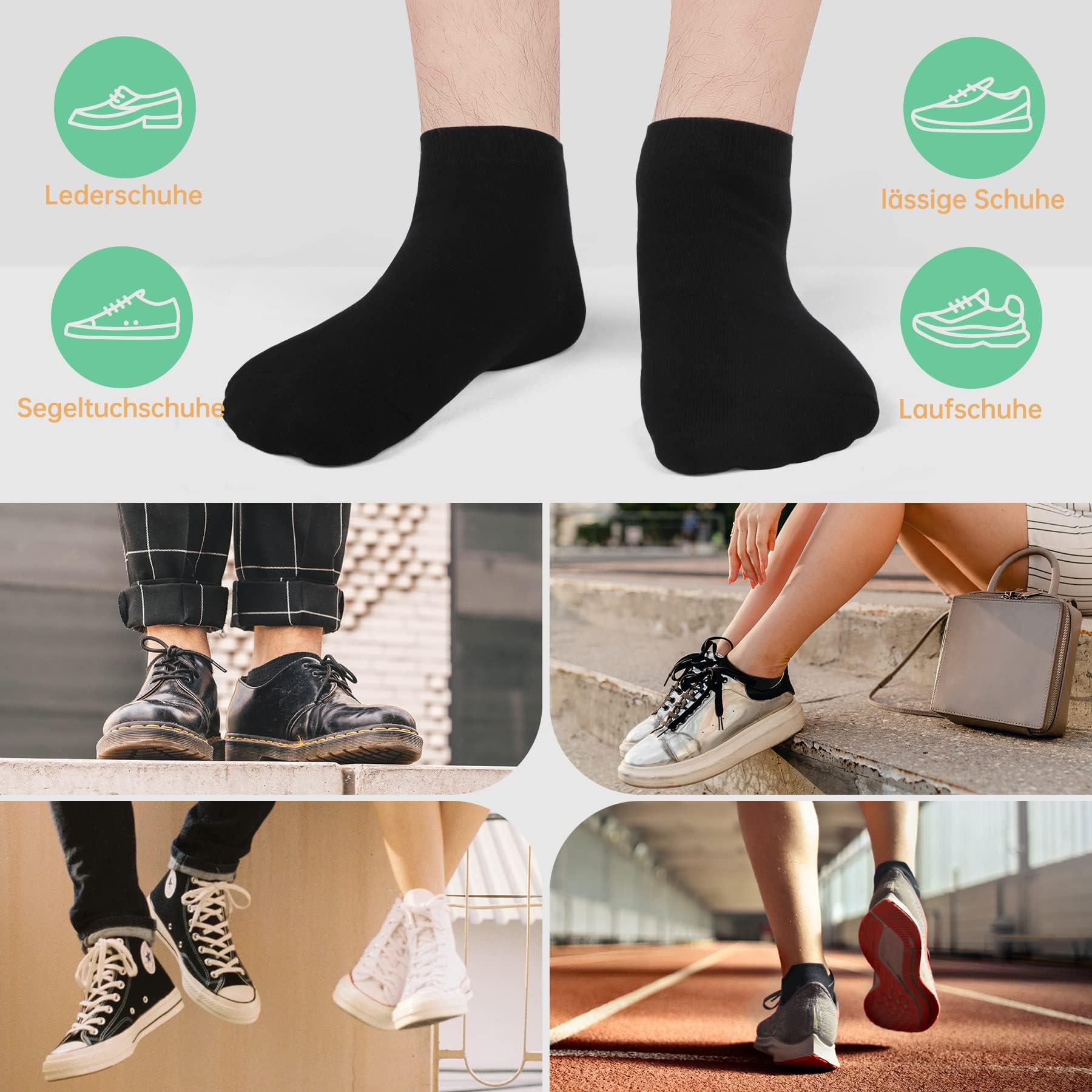 FALARY Calzini Uomo Donna 12 Paia Sportivi Corti Unisex Ottima Qualità e Comodità