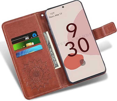 Miniatura 3 de Asuwish Funda de teléfono para Google Pixel 6 con protector de pantalla de vidrio templado y piel de girasol, funda delgada, soporte para tarjetas,