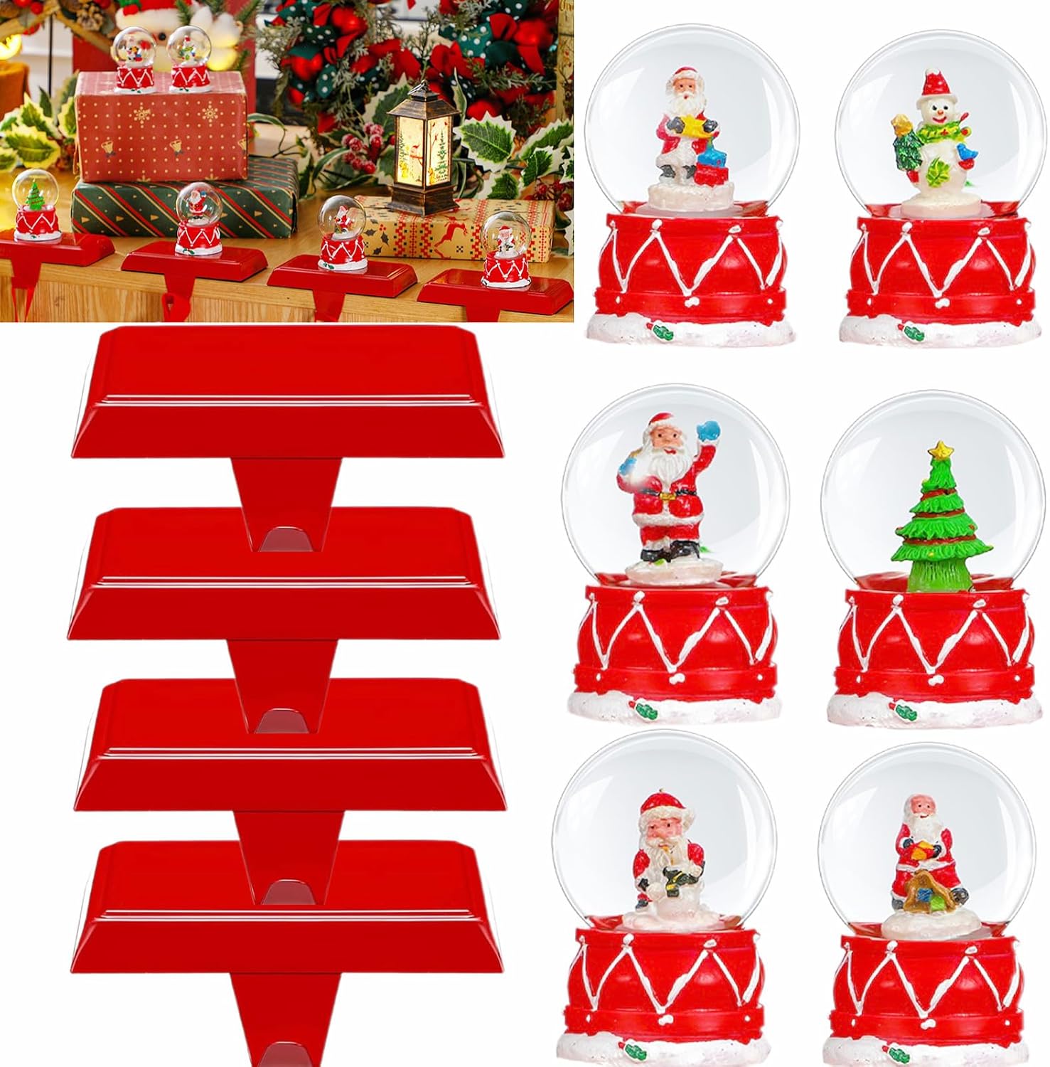 ceenna 6 sets christmas stocking holders for mantle christmas crystal ball xmas stocking hooks hanger stocking fireplace hooks operation christmas decoration for fireplace mantle stocking hangers