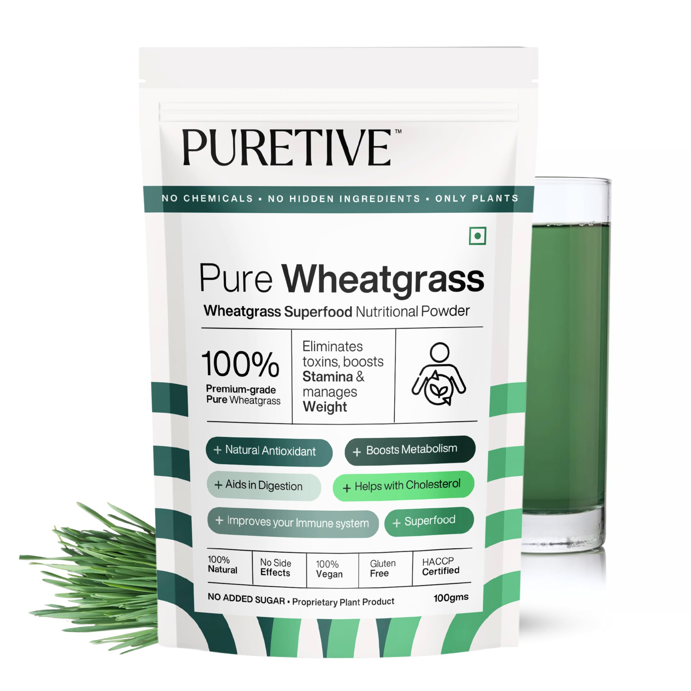 Puretive Wheatgrass Powder | For Energy, Detox, Immunity Booster, Skin Health | 100% PURE, Non-GMO, Vegan Detox Powder | Superfood for Everday use | Just Mix & Sip | 100gms (B0CKXYFFSD) Amazon Price History, Amazon Price Tracker
