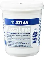 Atlas - Pote de Massa Leve Branca de 90g à Base de Água para Correção e Acabamento de Superfícies