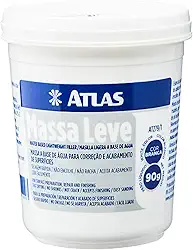 Atlas - Pote de Massa Leve Branca de 90g à Base de Água para Correção e Acabamento de Superfícies
