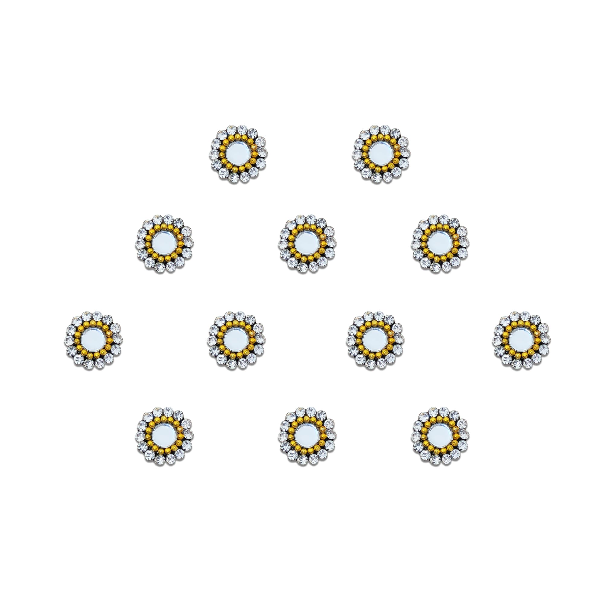 Comet Busters Beautiful Handcrafted Silver Round Mirror Bindis (8 mm) (BV2241)-picture-26