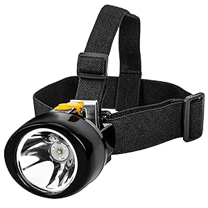 High Power Rechargeable Headlamp with One-Button Control, Long Range LED Miner Headlight, Adjustable Light Modes, Waterproof Head Torch for Camping, Hiking, Caving, Emergency Work Light