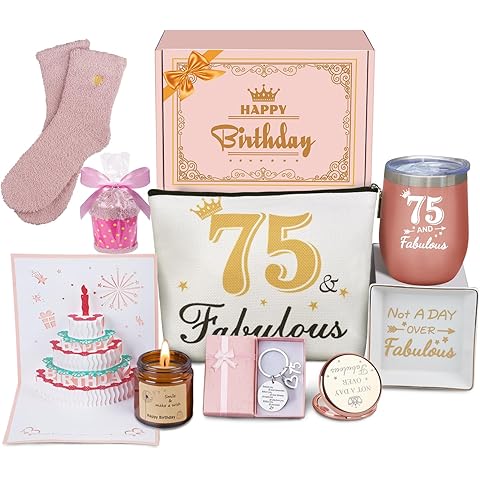75th Birthday Gifts For Women, Happy 75th Birthday Gifts For Her Best Friend Mom Sister Wife Turning 75, Gift For 75 Year Old Woman Birthday Unique, Funny Birthday Gift Box Ideas