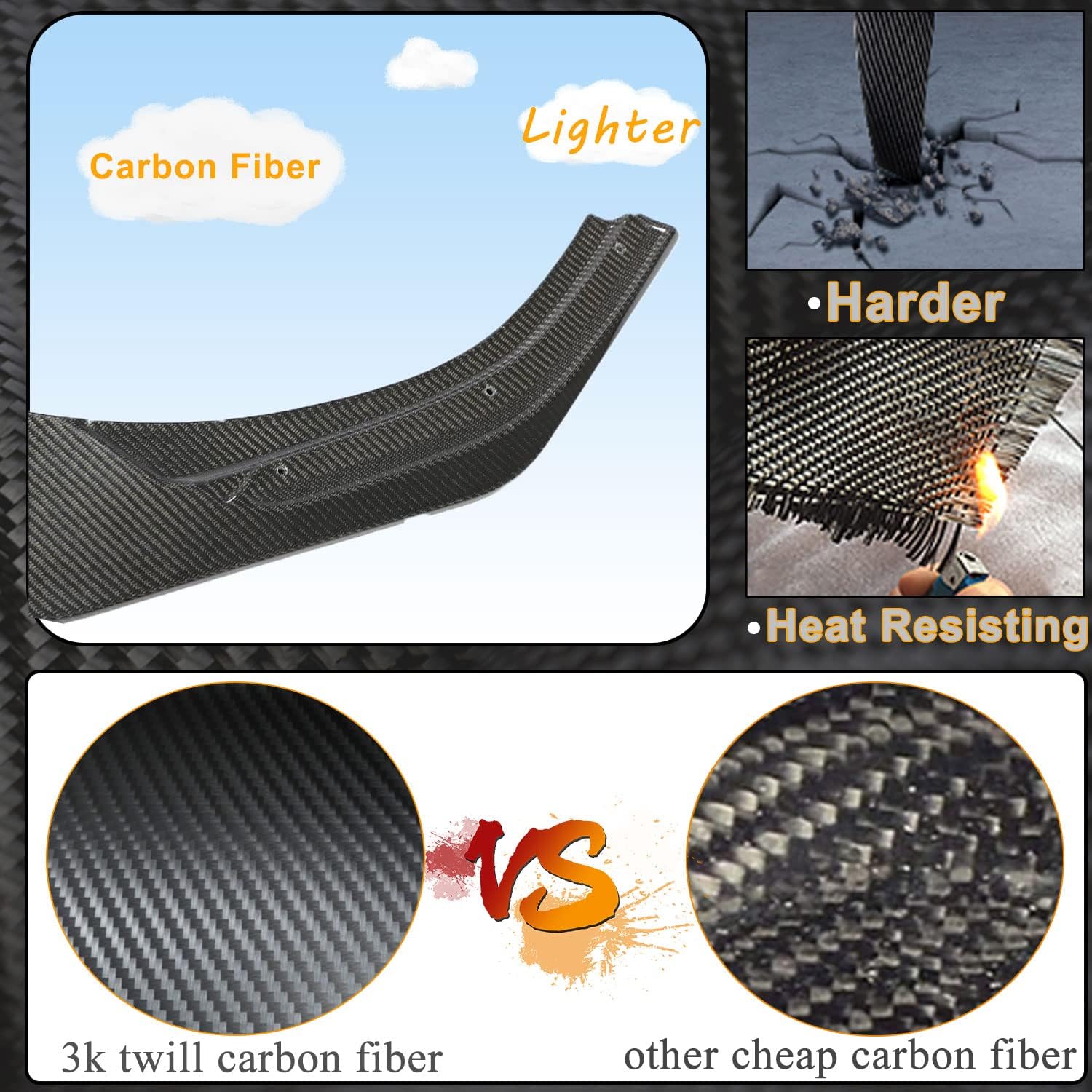 Carbon Fiber Front Bumper Lip Fits for Volkswagen Golf R MK8 2021-2022 Factory Outlet CF Front Chin Spoiler Splitter Protector