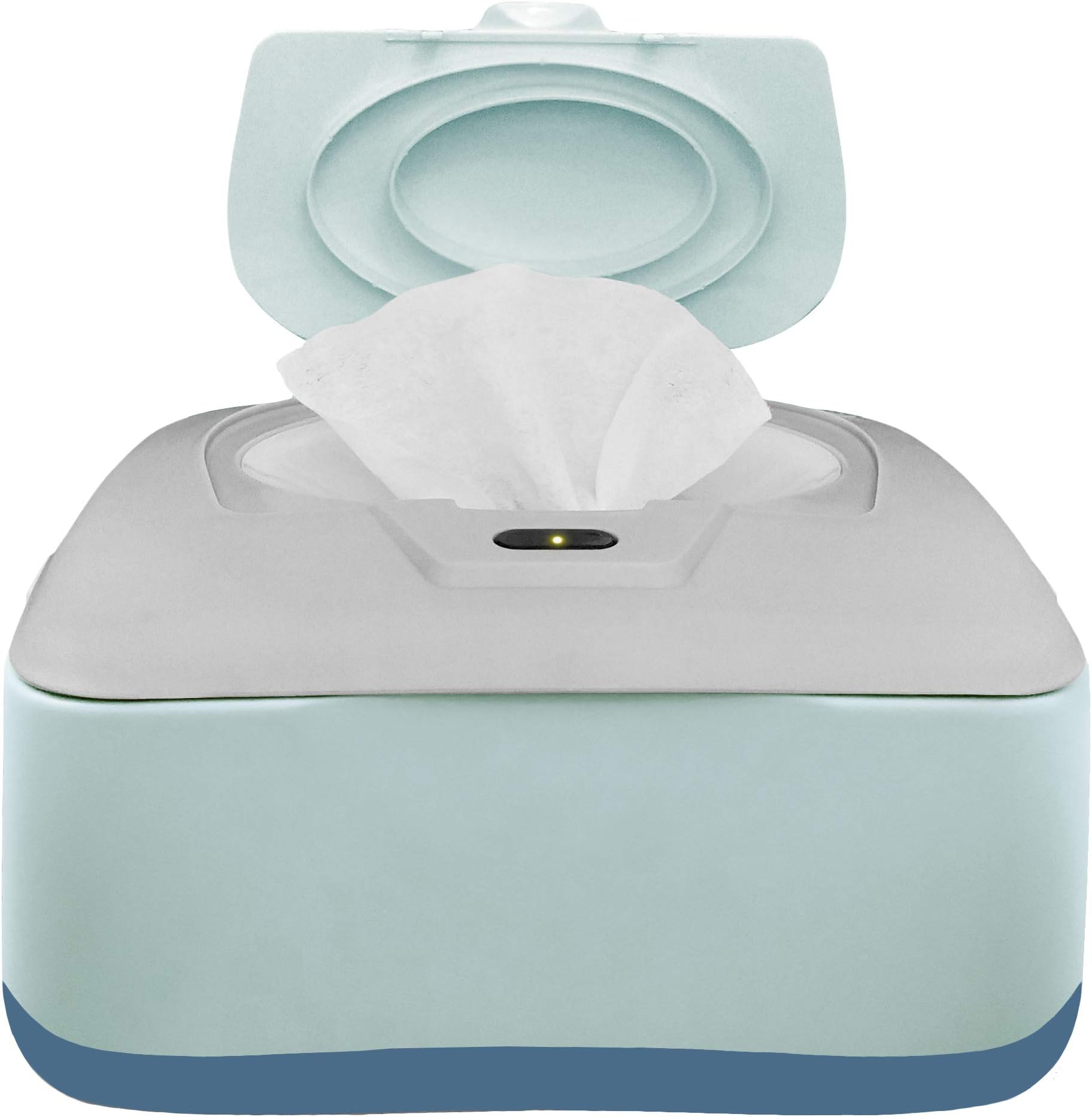 Baby Wet Wipe Warmer and Wet Wipe Dispenser, Holder and Case - with Easy Press On/Off Switch, Great Baby Gift (Blue/Grey) - Only At Amazon