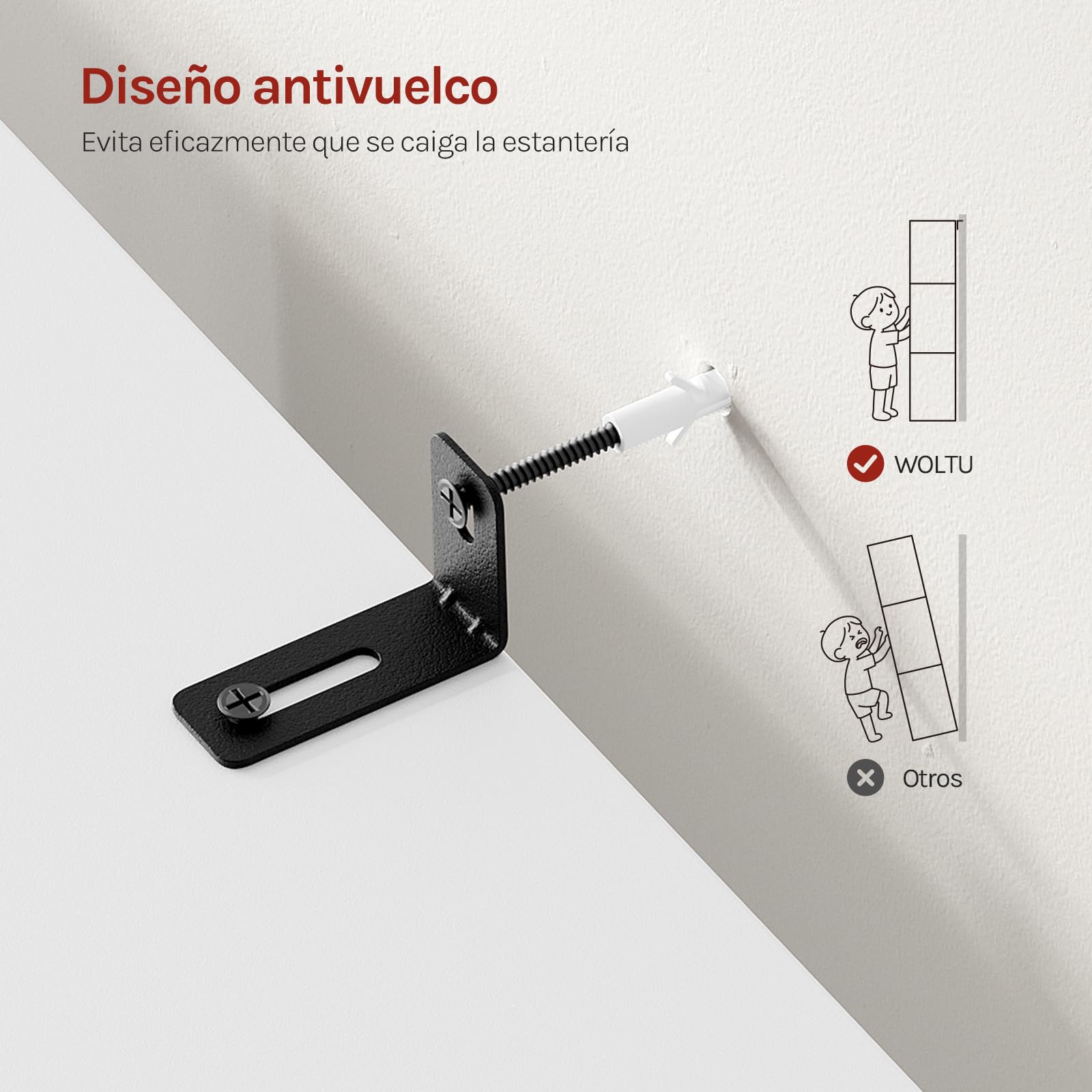 WOLTU Estantería para Libros de Estilo Nórdico Librería de Exposición Moderna Estante de Pared Decorativo para Sala de Estar, Oficina Gabinete para Archivos Libro CDs Plantas Blanco SK021ws