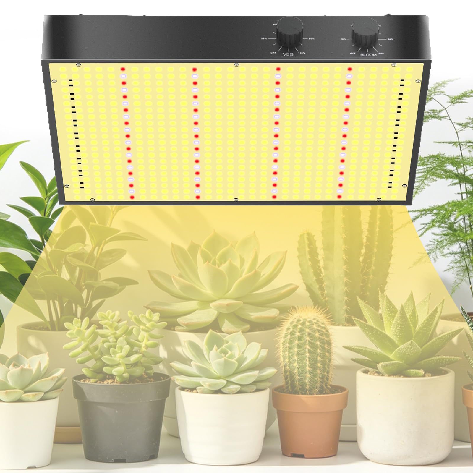 KRYANFEN Growing Lamps 200W Full Spectrum Dimmable Plant Light 572 LEDs 0-100% Brightness Control LED Grow Lights Full Spectrum for Indoor Greenhouse Planting PB1000PRODualDimming