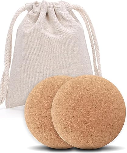 KITWILD Bola de masaje de corcho, bola de masaje de partículas finas de alta densidad para masaje muscular de tejido profundo, liberación miofascial