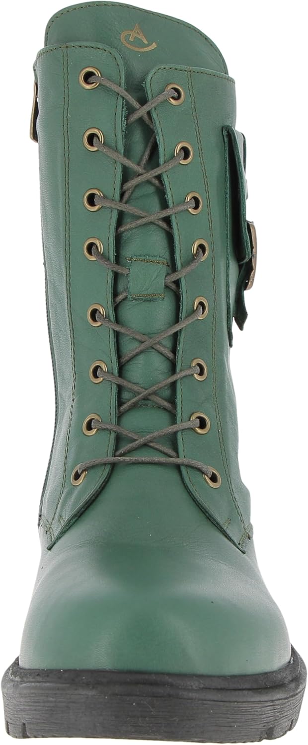 Andrea Conti 1984808 Women's Leather Combat Boot Military Utility Bag