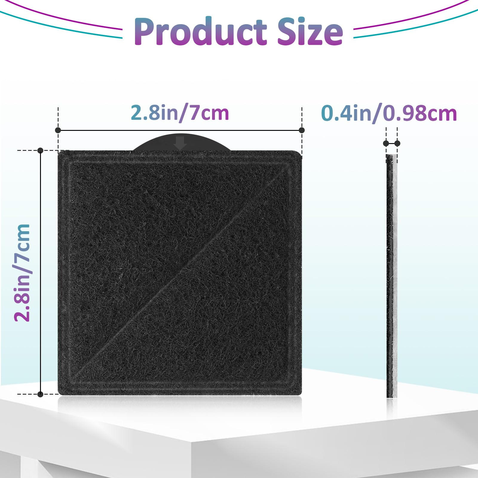 24 filtros de fuente de agua para gatos compatibles con Petsafe Premier | Compatible con fuente de agua Outlast Pumpless, Ion-X y Viva, doble filtración, cuadrada (negro)