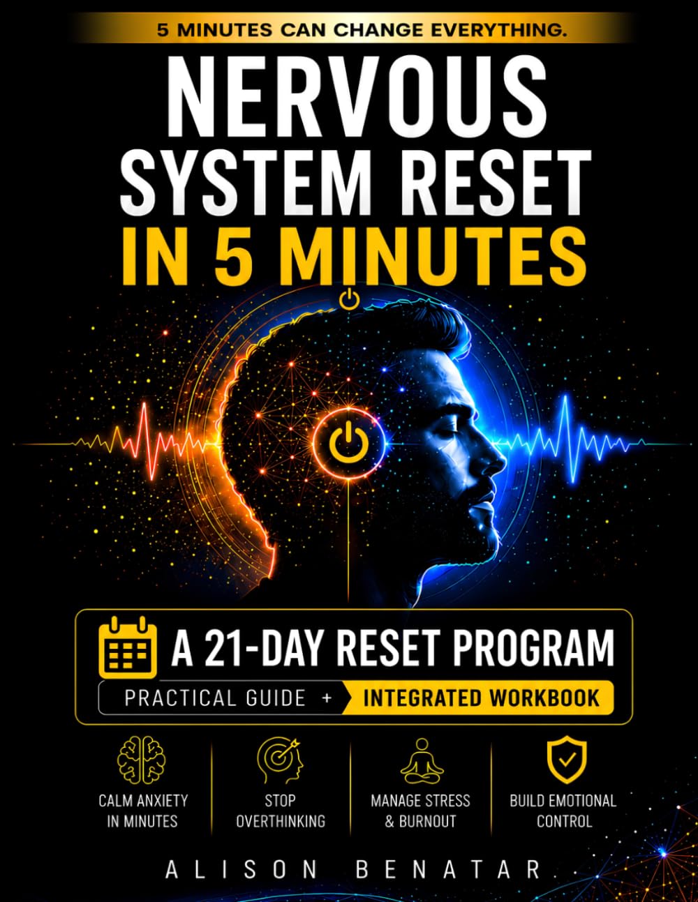 Nervous System Reset in 5 Minutes: A 21-Day Reset Program Practical Guide + Integrated Workbook for Anxiety, Overthinking, Burnout, and Emotional Control