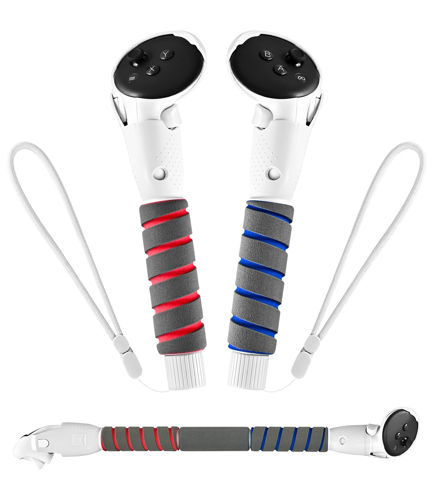 Vr Headset AMVR 3-in-1 Handle Attachment Compatible With Meta