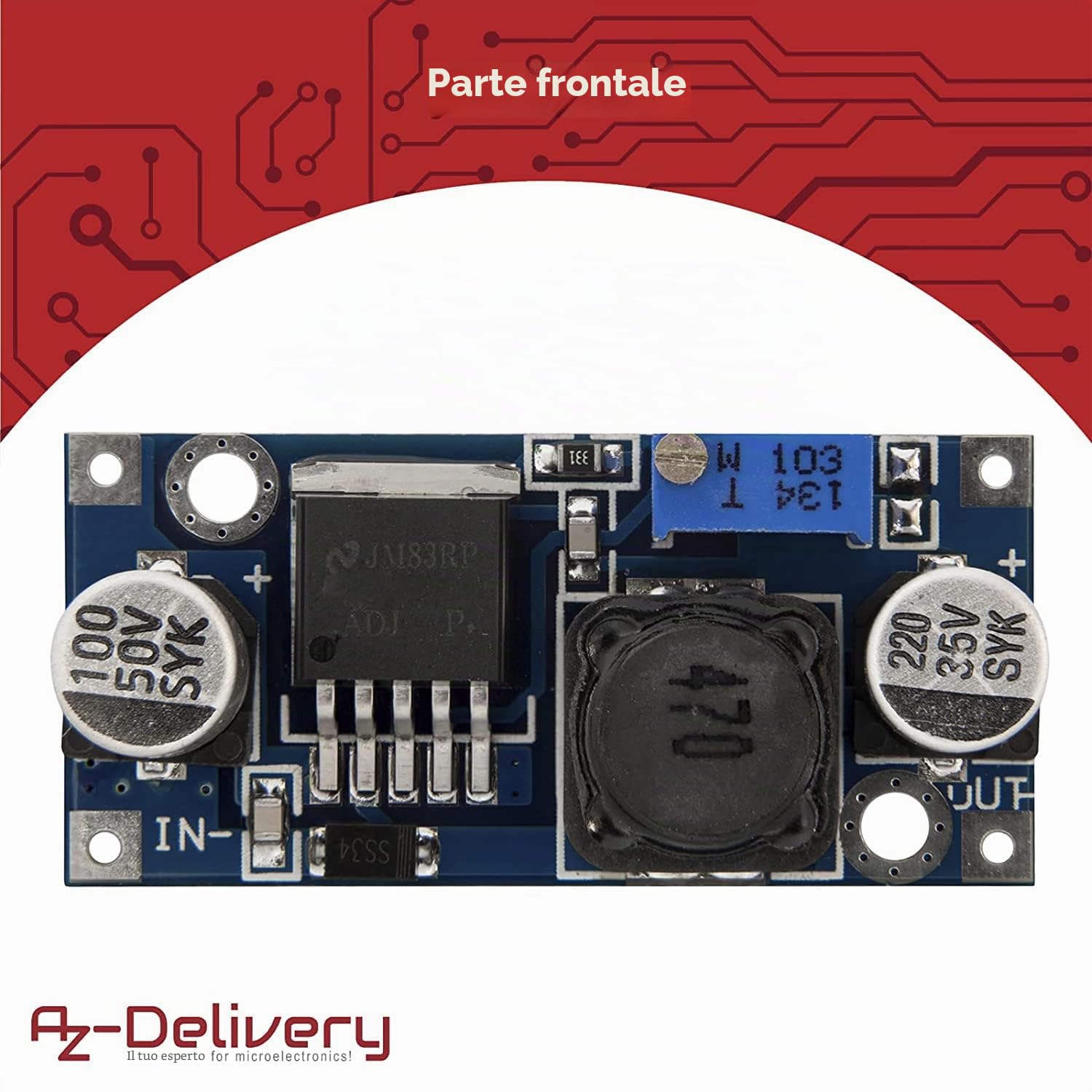 AZDelivery LM2596S Modulo Convertitore DC-DC Regolabile Step Down compatibile con Arduino