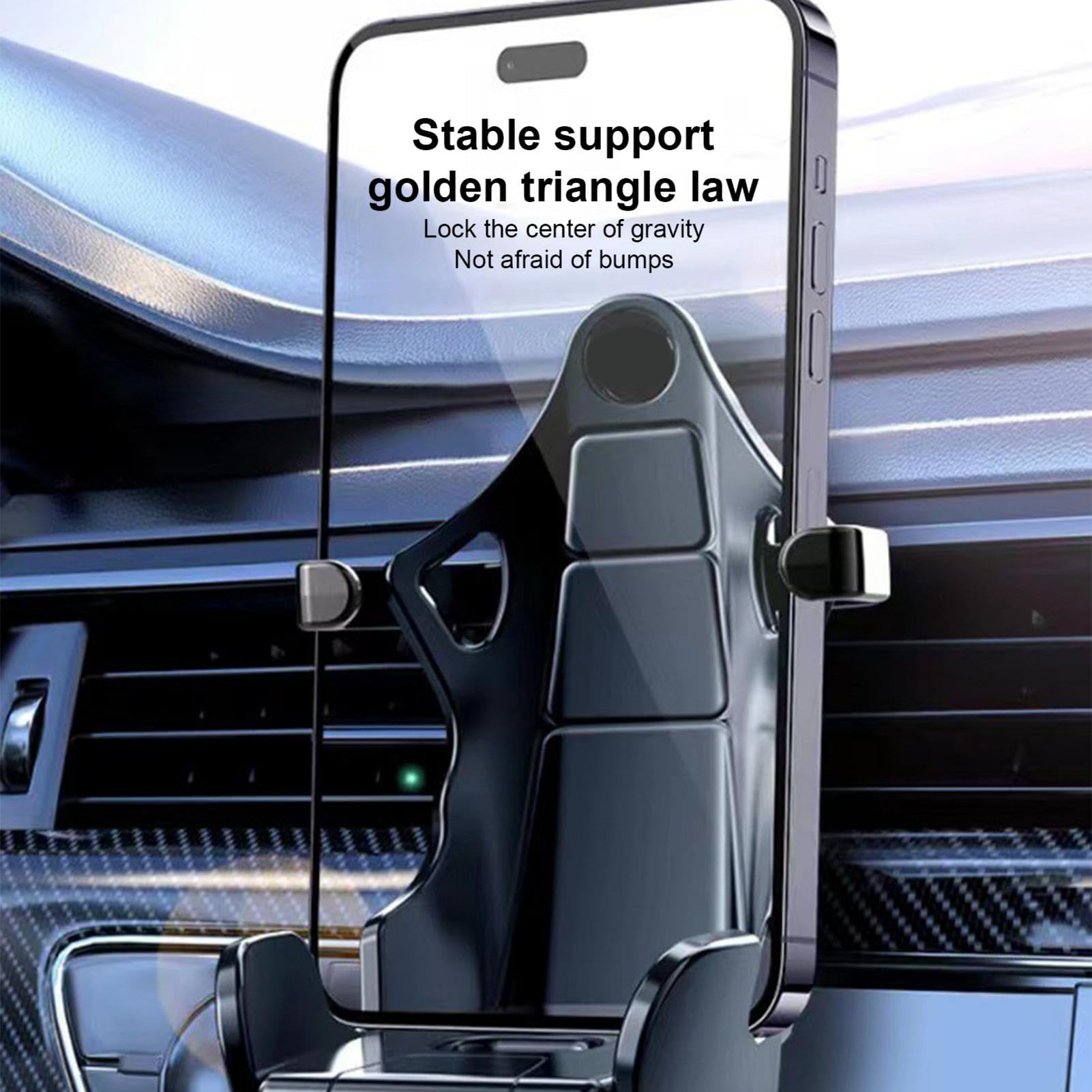 Soporte de teléfono para asiento de carreras, soporte de teléfono para asiento de carreras, soporte de teléfono móvil para coche, soporte de teléfono para rejilla de ventilación de coche,