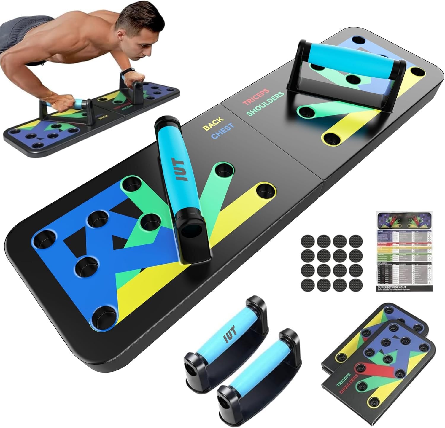 Berleng Push Up Board. 28 in 1 Pushups Fitness Stands, Push Up Handles for Floor,Portable Strength Training Home Gym, at Home Workout Equipment for Man and Women