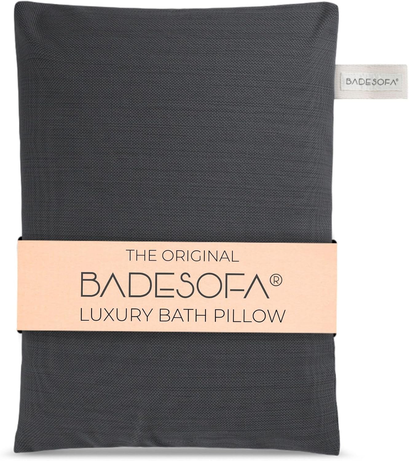 badesofa® luxury seat cushion for bath | premium-quality materials | comfortable & quick-drying | washable bath pillow in charcoal | home spa | suitable for bathtub, steam sauna & hot tub charcoal seat
