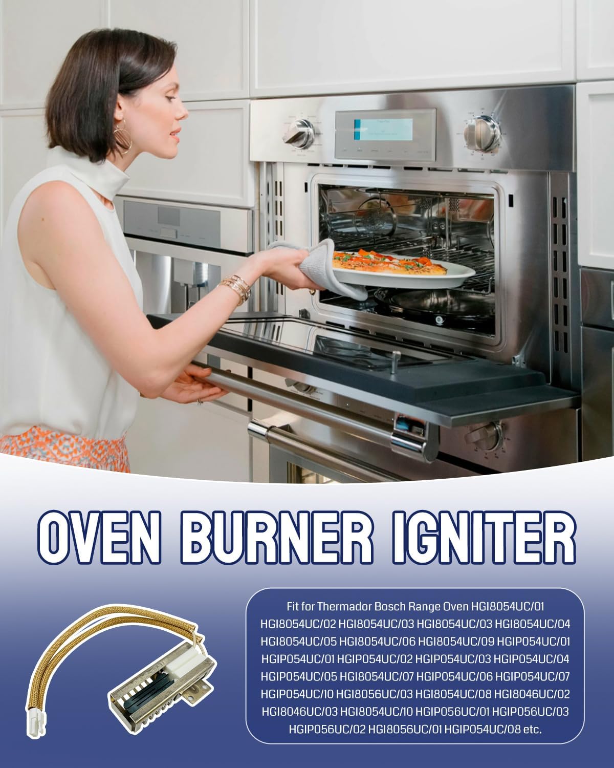 Gas Range Oven Igniter Fit for Bosch Thermador HGI8054UC, Replace 00755058 755058 4162930 AP5809118 PS9495615 EAP9495615
