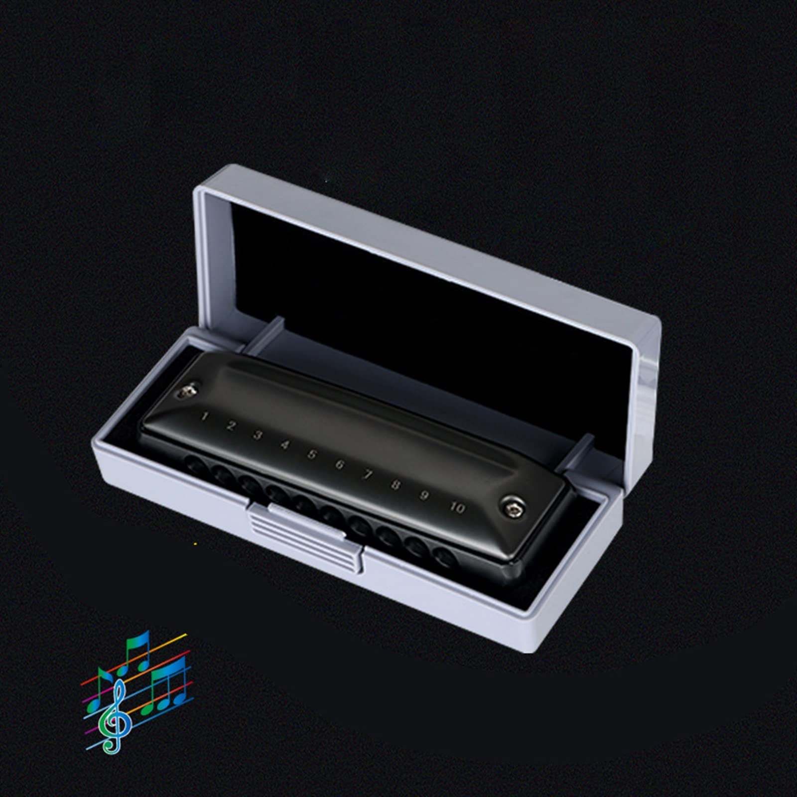 Harmonica Professionnel 10 Trous En Clé De C - Pour Débutants Et Amateurs (couvercle Acier, Anche Bronze)