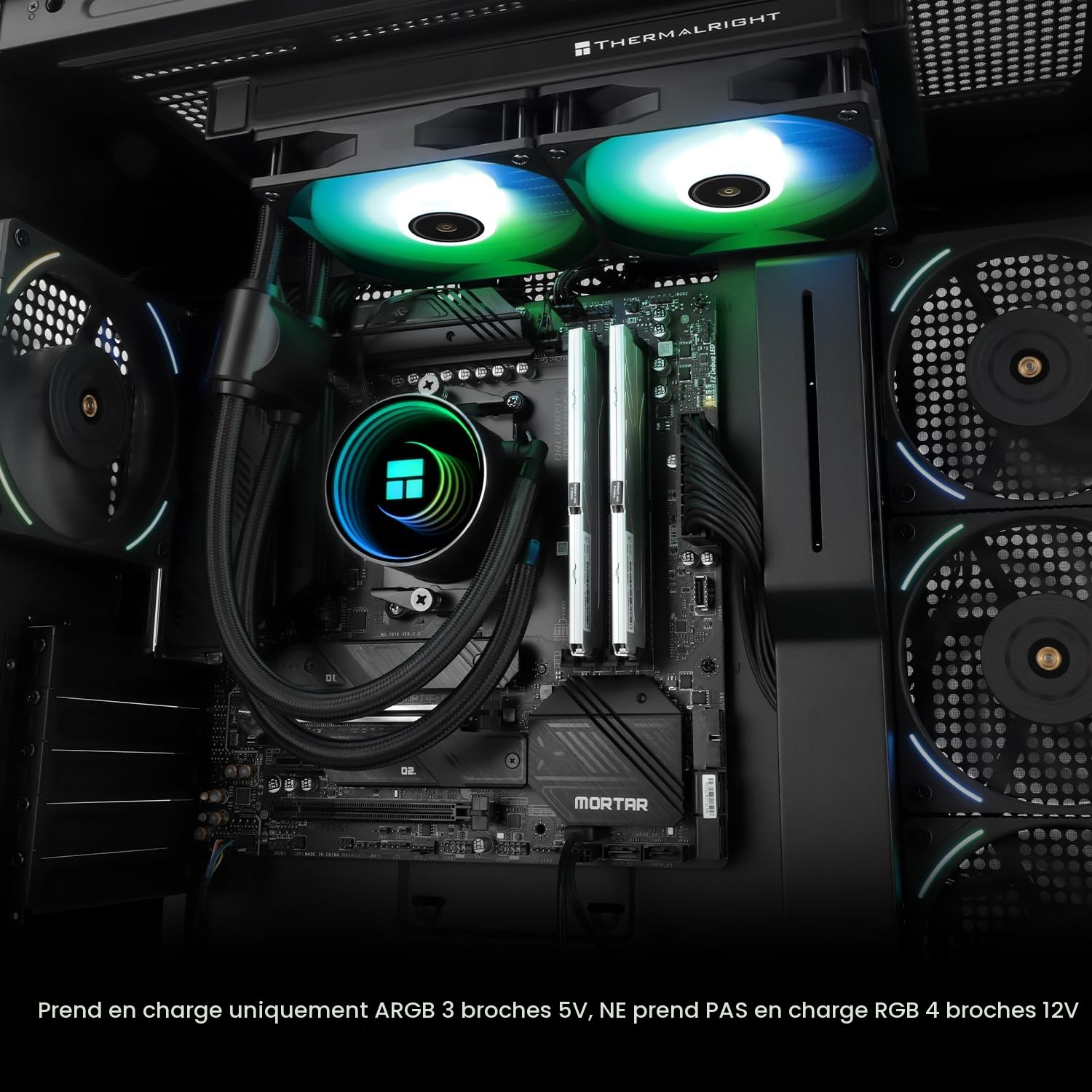 Thermalright Frozen Notte 240 BLACK ARGB V2 refroidisseur de processeur de refroidissement par eau, ventilateurs PWM doubles,roulements S-FDB,adapté pour AMD/AM4 AM5,Intel LGA 1700/1150/1151/1200/2011
