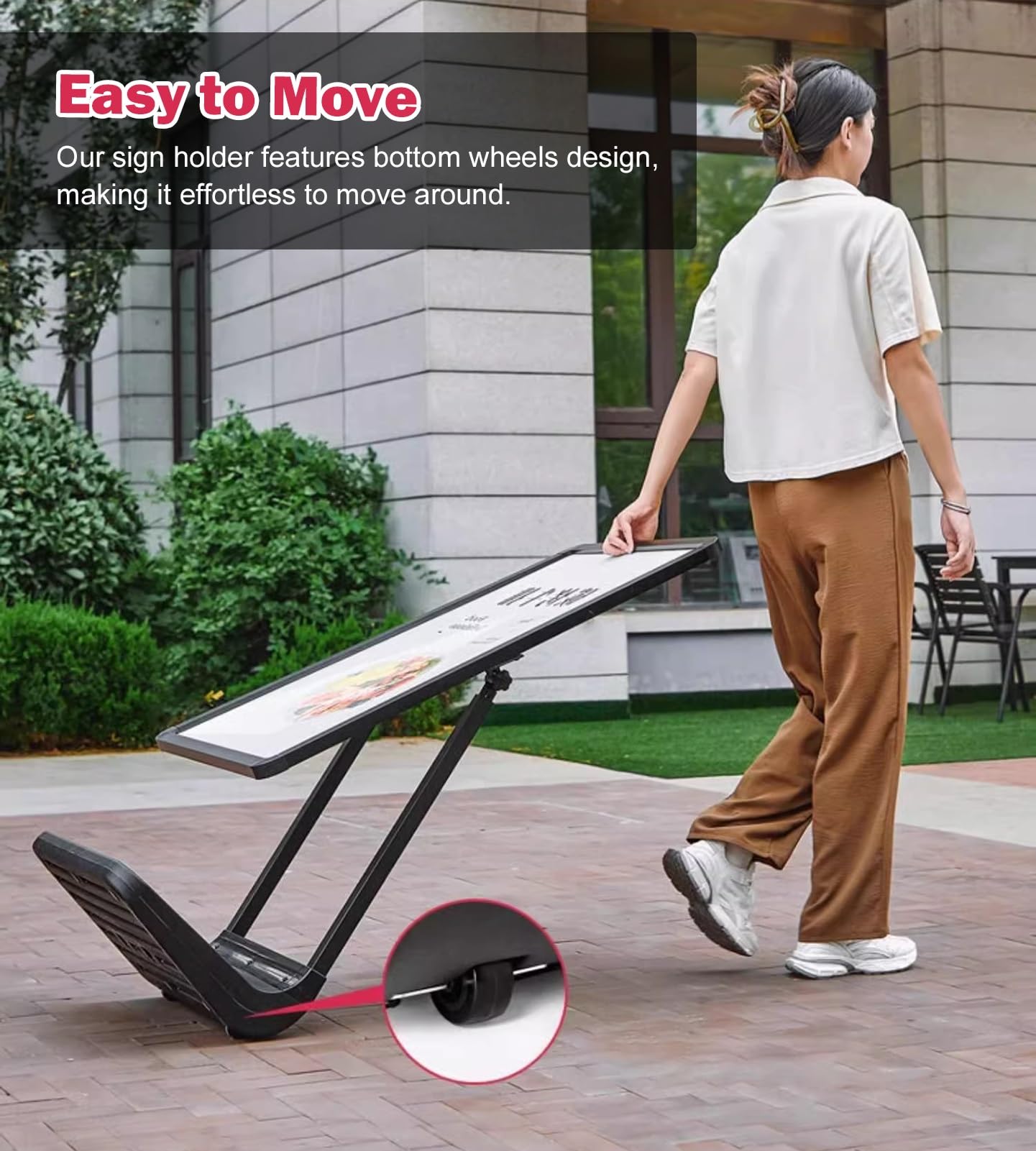 Caballete Publicidad Soporte para Carteles Resistente Al Viento, Soporte para Carteles de Suelo para Menús/publicidad/guías, Marco para Fotos con Ángulo Ajustable para Carteles de Pavimento(50x70cm (1