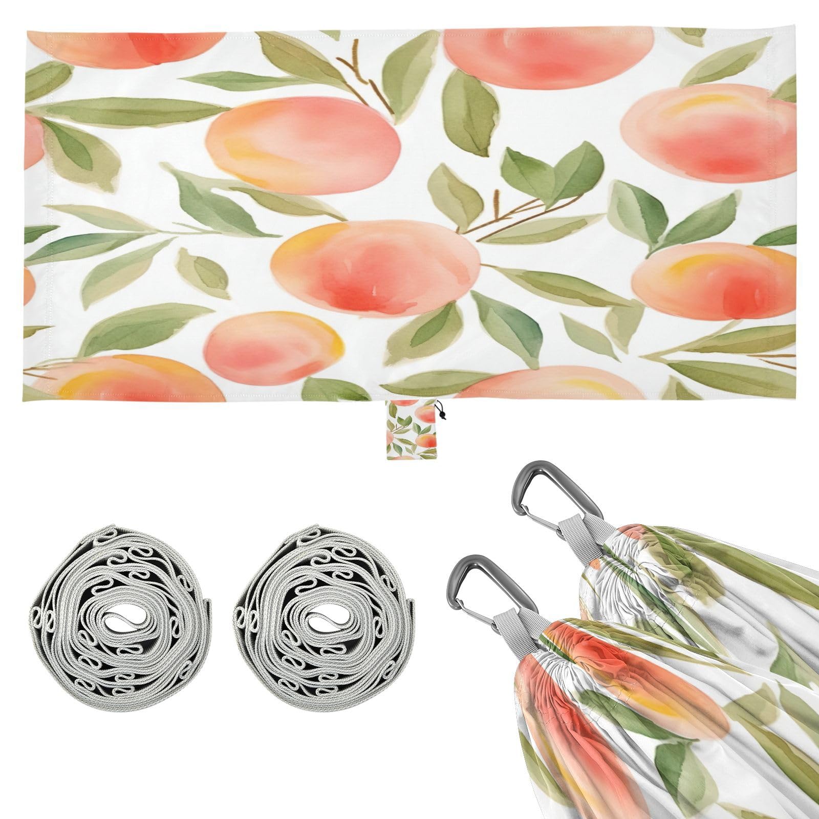 ATTX Pink Peach Camping Hammock - Lightweight & Portable Hammocks, Heavy Duty 330lbs Capacity for Indoor, Hiking, Backpacking, Travel, Backyard, Beach#304