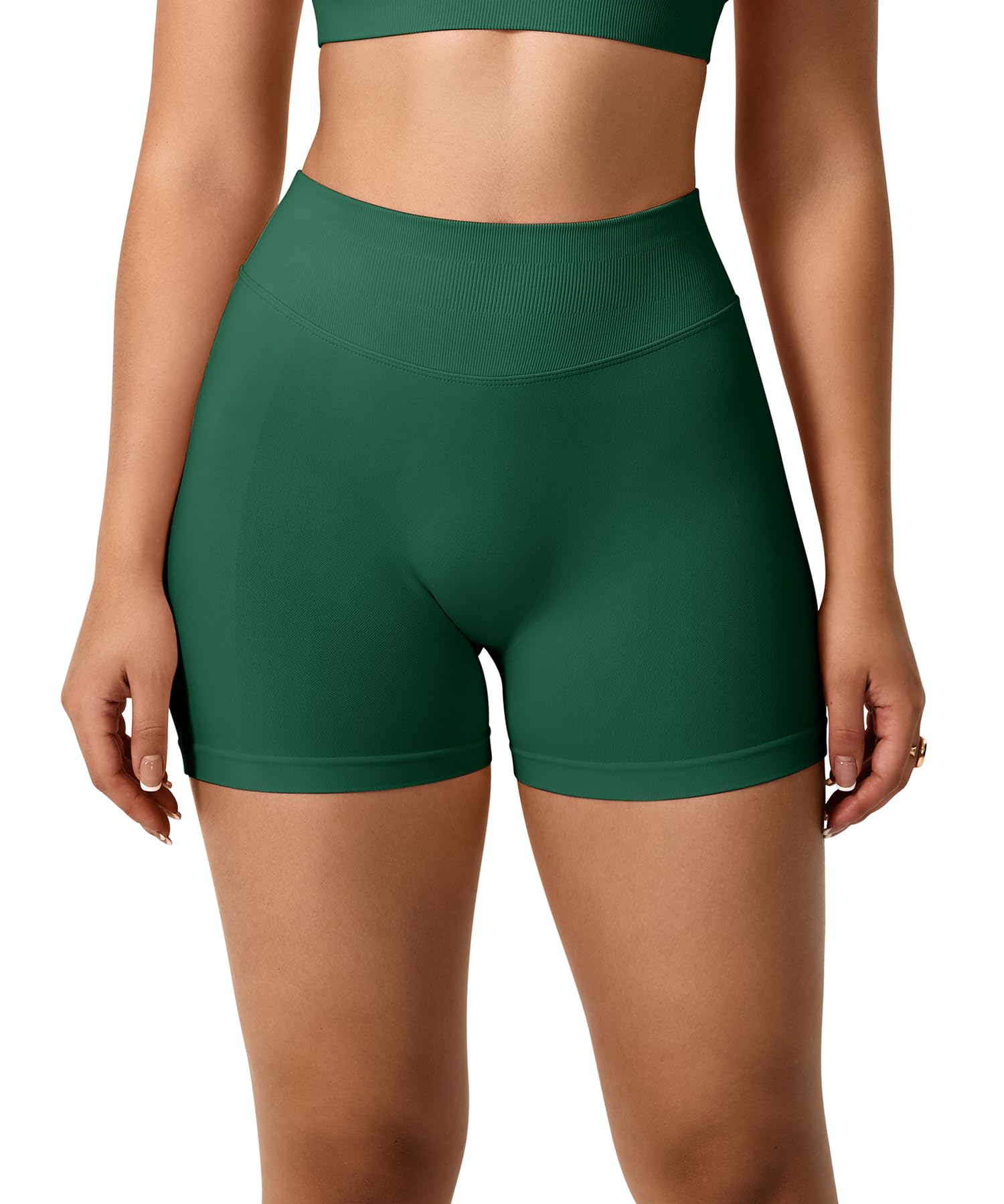 TAYOEA Short Cyclisme Sport pour Femme Collants Course Leggings Taille Haute Gym Fitness Yoga Collants Shorts Push Up Booty Butt Scrunch Opaque sans Couture - 3