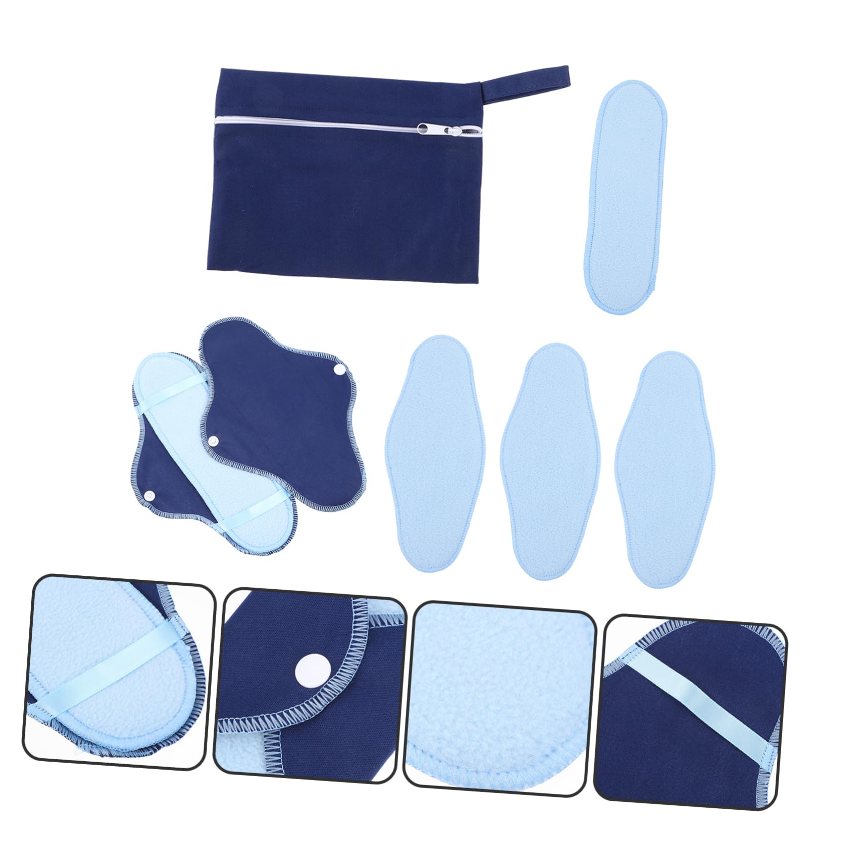 Healeved 8 Piezas Compresas Reutilizables Compresas Postparto Algodon Toalla Higiénica Polar Protectore Diarios Menstruales Almohadillas para Mujer Toalla Sanitaria Ecológica