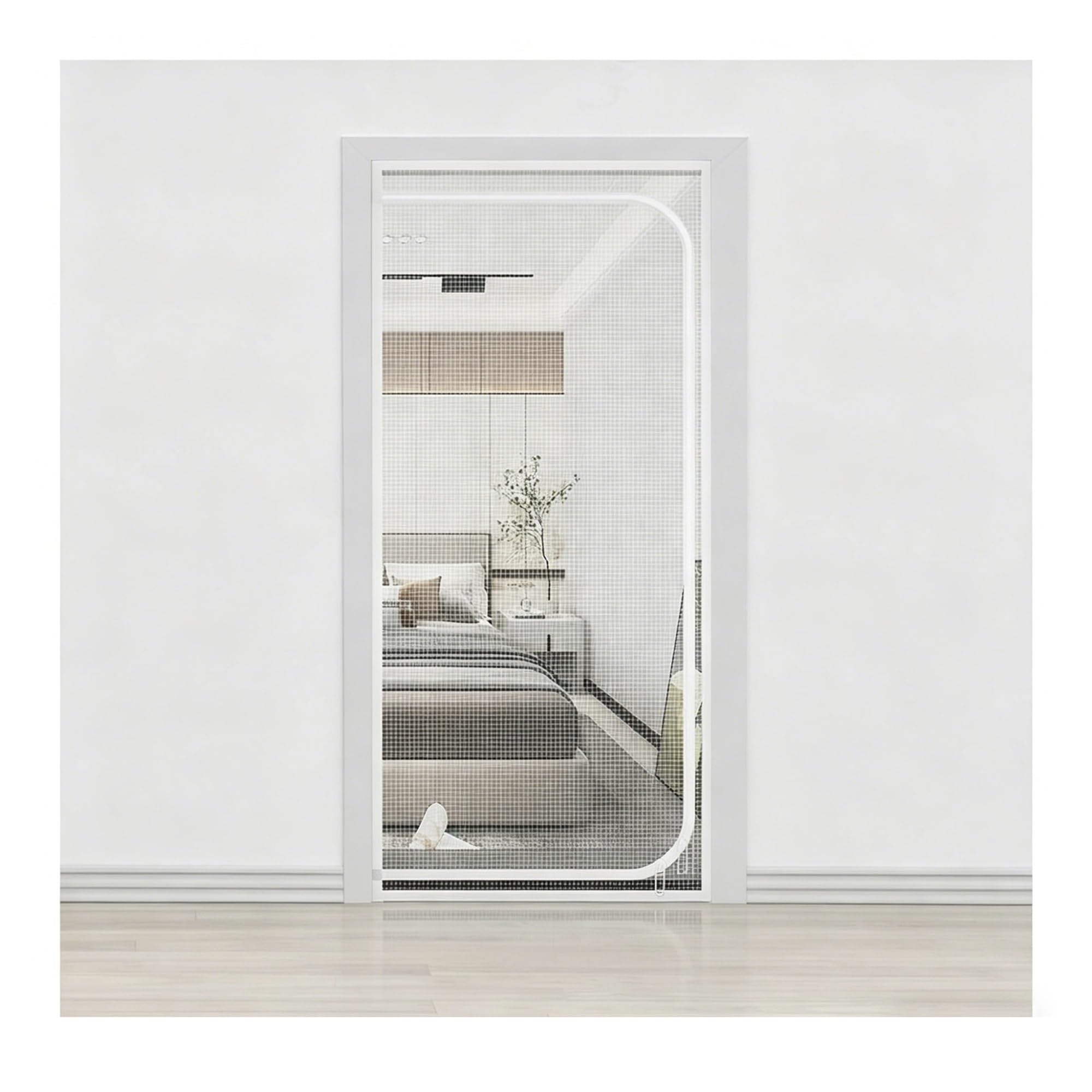 Pet Zipper Screen Door, Pet Screen Door Mesh for Balcony White Multiple Sizes Living Room Bedroom Kitchen(85x200cm)