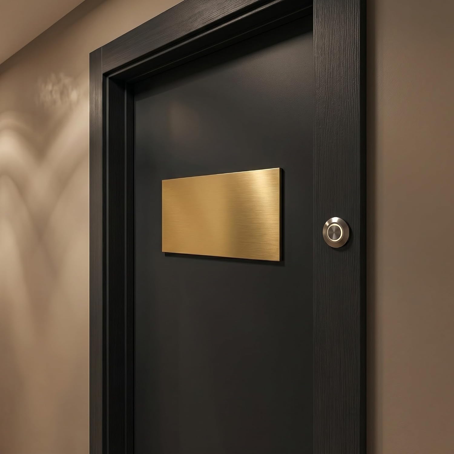 POPETPOP Blank Self-adhesive Name Plate Stainless Steel 2pcs 9.8x4.3 Inches Metal with Quick Replacement and Easy Installation Office Door Sign for Office and Hotel Use
