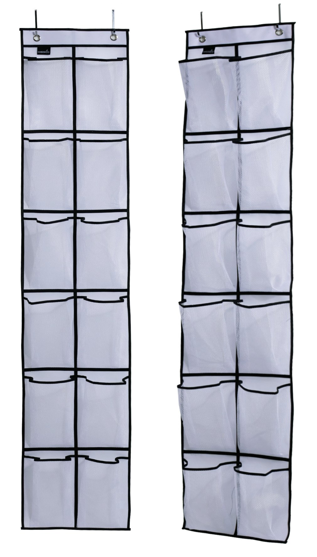 over the door shoe rack on Misslo Over The Door Shoe Rack Organiser 12 Large Mesh Pockets Hanging Narrow Wardrobe Door Shoe Storage White 2 Packs Buy Online In Honduras At Honduras Desertcart Com Productid 67204463