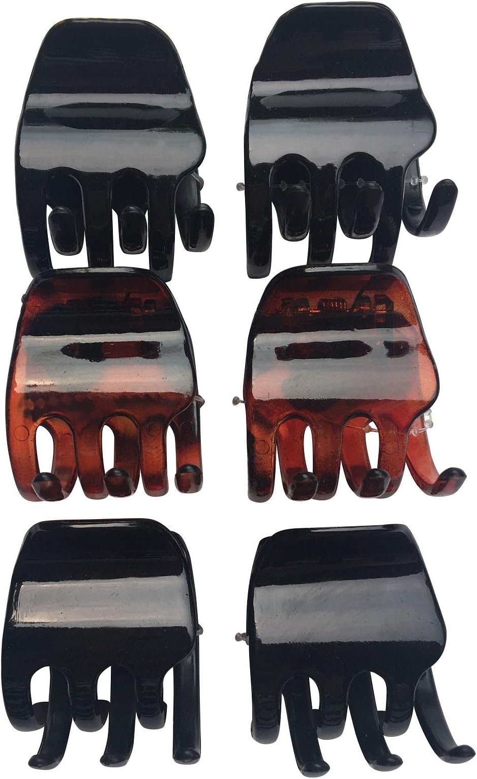 Falcon Claws Aprox Medium Size 1.3 Inches Hair Claw Jaw Clips, 12 Count Size 1.3 Inches Wide and 1.3 Inches High, 2 Pack of 6, Aprox Medium 1.3 Inches Clips For Women And Girls