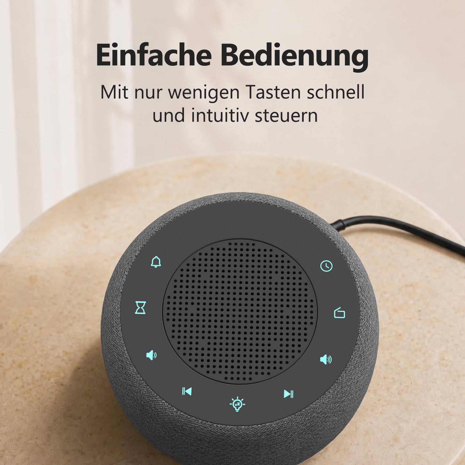 Buffbee Digitaler Radiowecker für das Schlafzimmer - 7-farbiges Nachtlicht, High-Fidelity-Klangqualität mit nach oben gerichtetem Lautsprecher, 4 Wecktöne, Full Range Display Dimmer für den Nachttisch