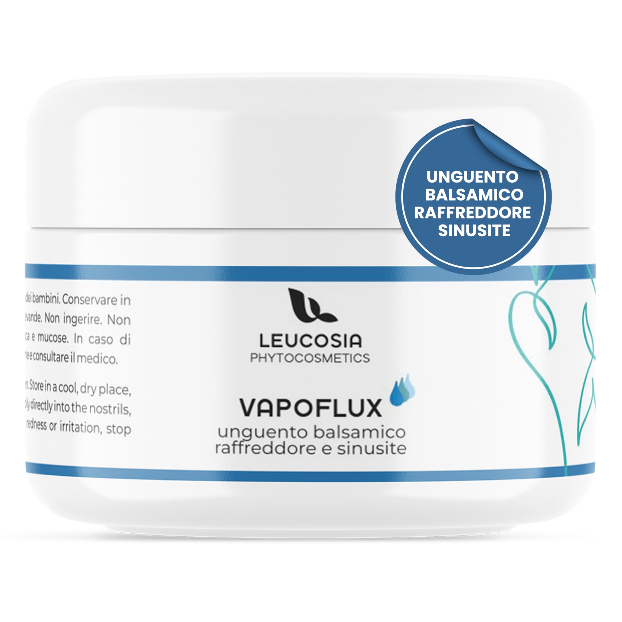 VapoFlux Unguento Balsamico Naturale 50 ml, Supporto per le Vie Respiratorie con Oli Essenziali di Eucalipto, Tea Tree e Menta, Decongestionante e Fluidificante