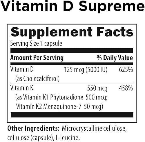 Miniatura 2 de designs for health Vitamina D Supreme + B-Supreme Essentials Duo - 5000 UI Vitamina D3 + Vitamina K, Complejo B activo (juego de 2 productos)