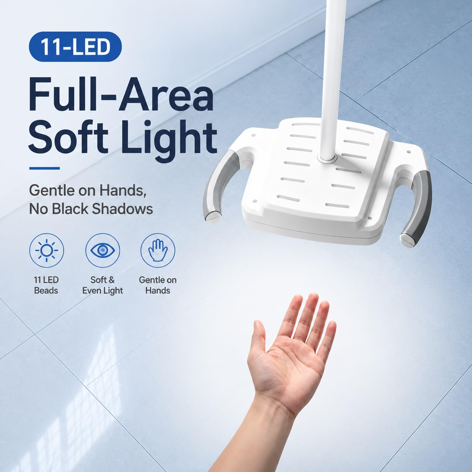 LED Medizinische Untersuchungsleuchte, Mobile Stehlampe Mit Flexiblem Arm, Chirurgische Untersuchungslampe Mit Einstellbarer Helligkeit Für Gynäkologie, Zahnmedizin, HNO Und Ambulante Kliniken