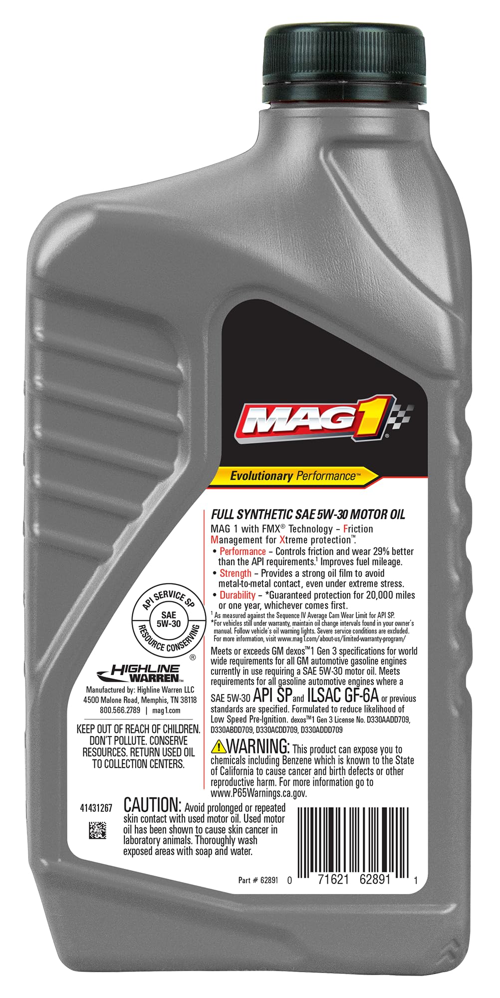 Ｘ5Ｗー30 Amazon.com: Mag 1 62891 Full Synthetic SAE 5W-30 Motor Oil