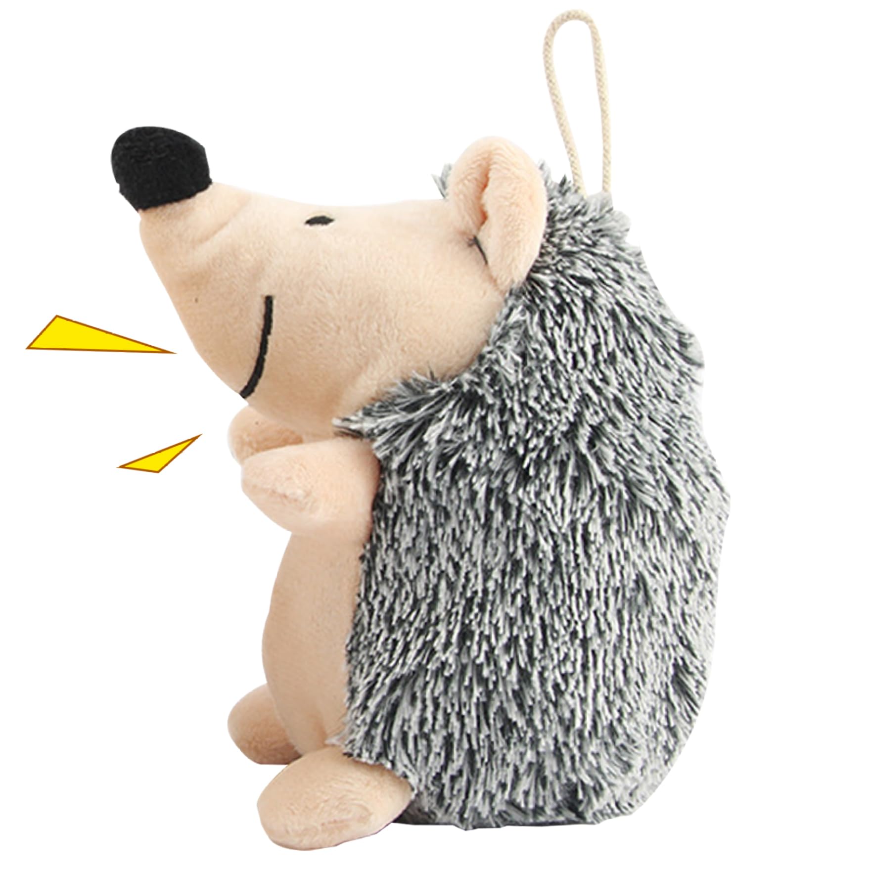 Wilafury Hedgehog Dog Toy, Hedgehog Dog Toy 2PCS Non-toxic Squeaky Toys Built-In Squeaker Plush Stuffed Animal for Small Middle Black